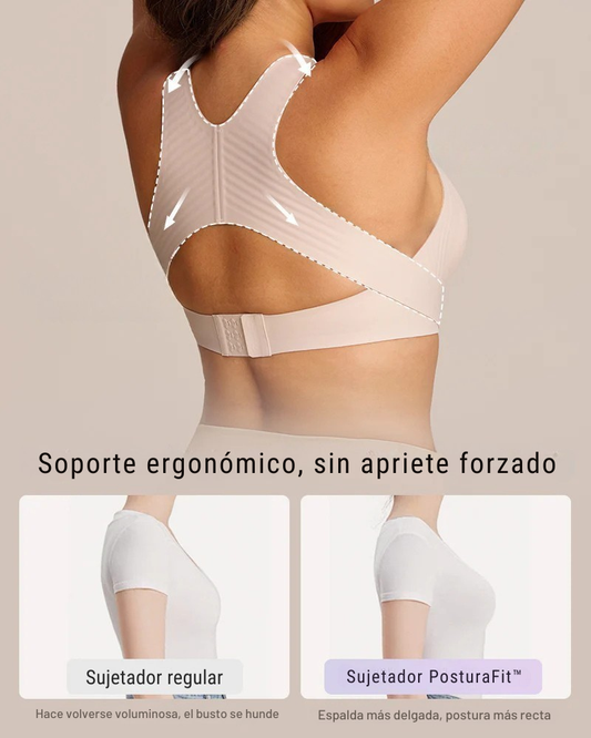 Sujetador PosturaFit™: Cierre Frontal + Espalda Cruzada (Sin Aros)