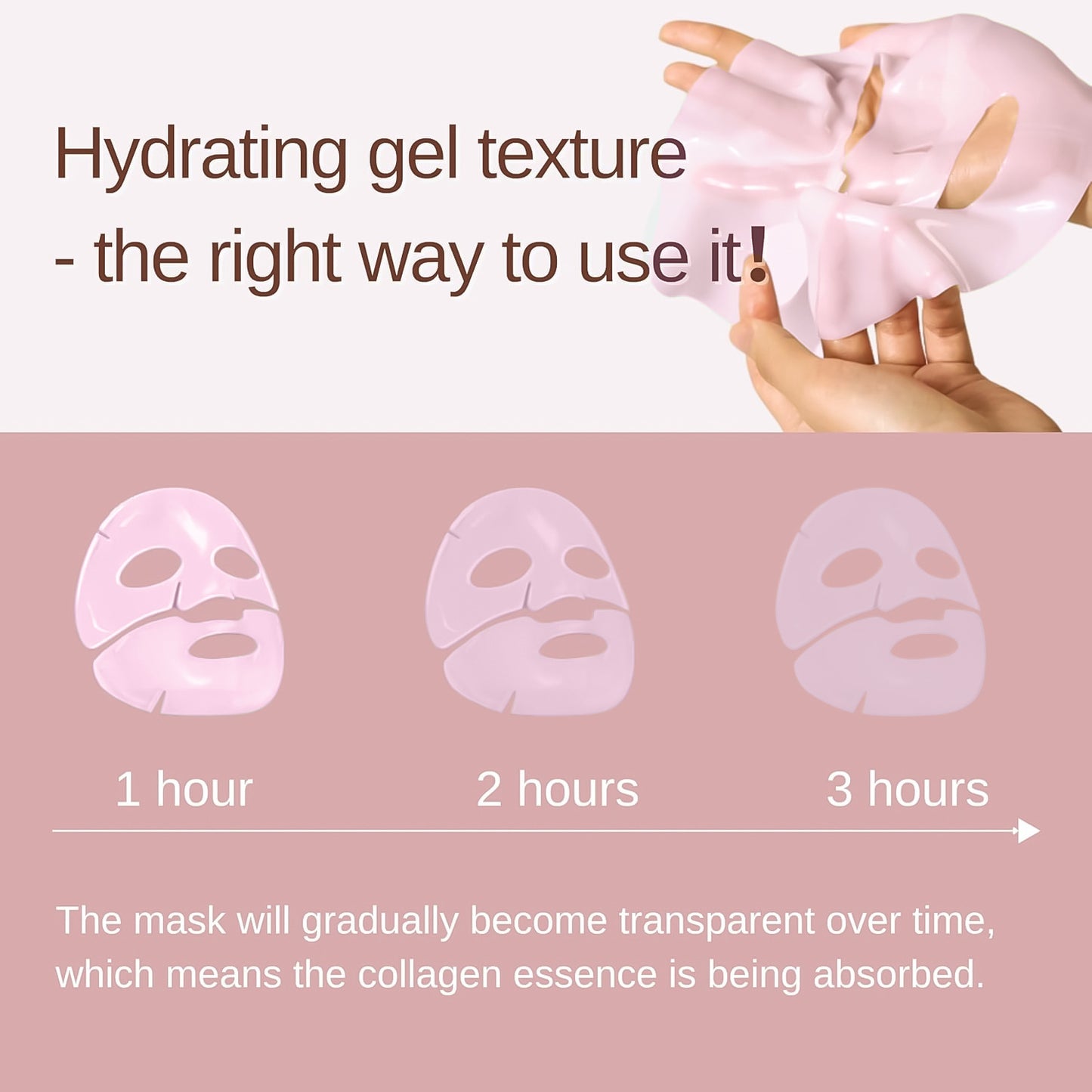 MASCARILLA DE GEL DE COLÁGENO ROSA (Caja de 4)