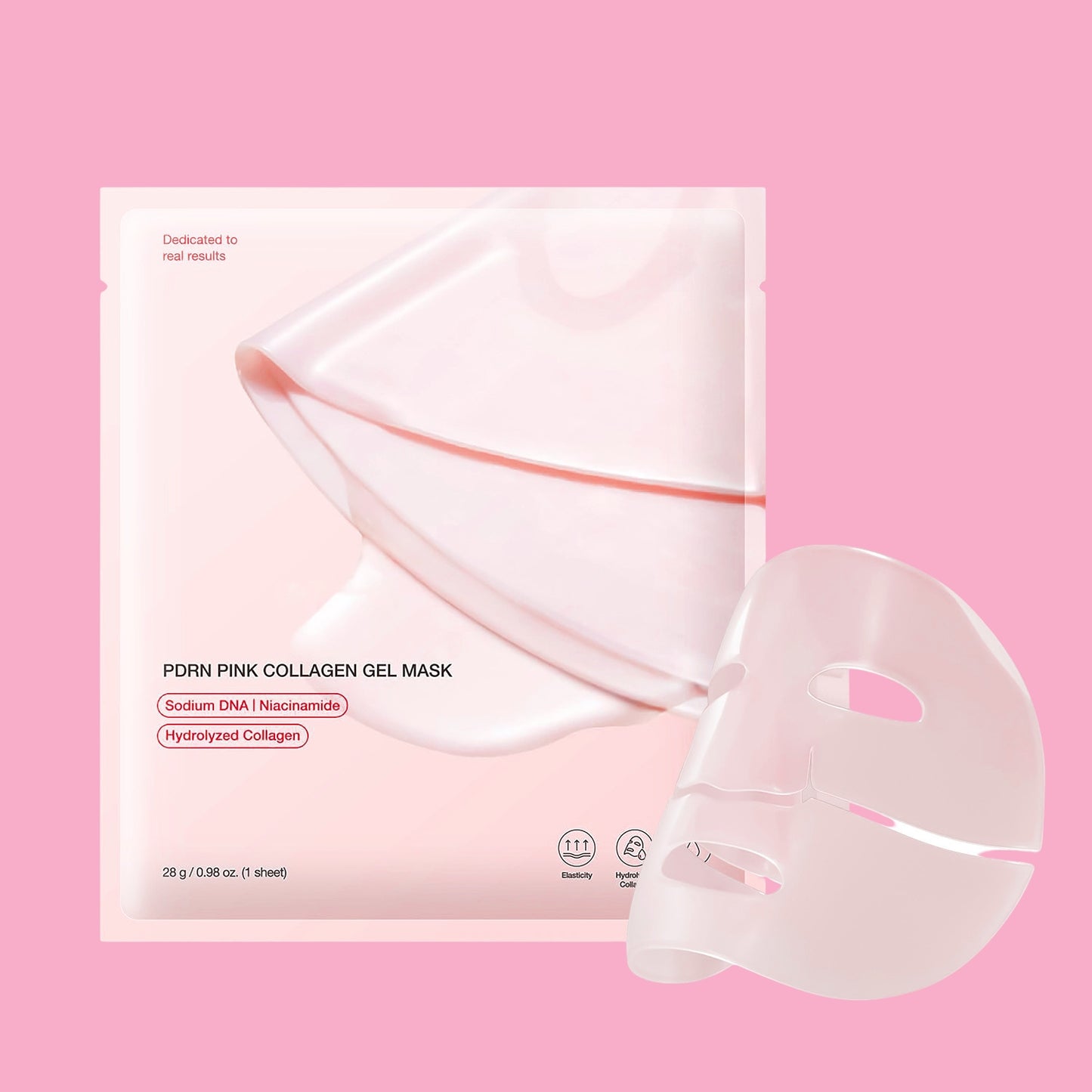 MASCARILLA DE GEL DE COLÁGENO ROSA (Caja de 4)